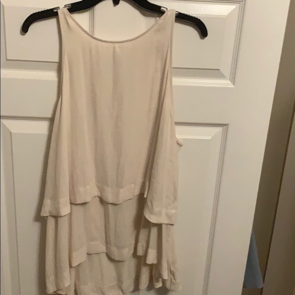 Cream Free people tiered tank top